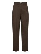 Bs Vespera Pants Bottoms Trousers Straight Leg Brown Bruun & Stengade