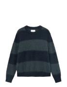 Wwlevi Crew Neck 25192 Tops Knitwear Round Necks Blue WOOD WOOD