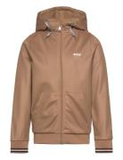 Hooded Cardigan Tops Sweat-shirts & Hoodies Hoodies Brown BOSS