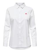 Jdymio L/S Embroidery Shirt Wvn Noos Tops Shirts Long-sleeved White JD...