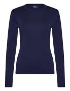 Slim Fit Cotton Long-Sleeve Tee Tops T-shirts & Tops Long-sleeved Navy...