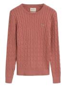 Stretch Cotton Cable C-Neck Tops Knitwear Jumpers Multi/patterned GANT