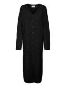 Awninna Ls V-Neck 7/8 Knit Dress Polvipituinen Mekko Black Vero Moda