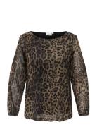 Carforest Life L/S Boatneck Top Jrs Tops Blouses Long-sleeved Brown ON...