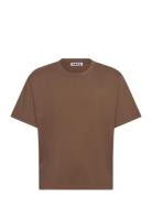 Boxy Tee Tops T-shirts Short-sleeved Beige Hope