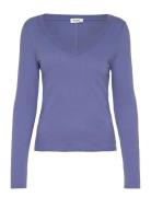 Gamipy Tops T-shirts & Tops Long-sleeved Blue American Vintage