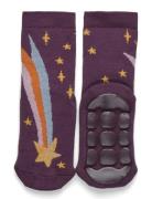 Shooting Star Sock - Anti-Slip Jarrusukat Purple Melton