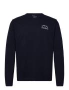 Organic Cotton Long Sleeved T-Shirt Tops T-shirts Long-sleeved Navy Kn...