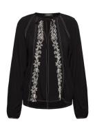 Tallo Tops Blouses Long-sleeved Black Desigual