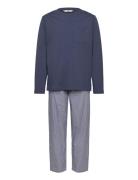 Striped Cotton Long Pyjama Pyjamasetti Pyjama Navy Mango