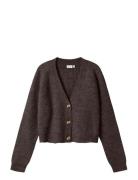 Nkfholly Boxy Short Knit Card Noos Tops Knitwear Cardigans Brown Name ...