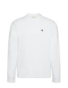 Ls Easy Monogram Tee Tops T-shirts Long-sleeved White Calvin Klein Jea...