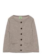 Baby Rib Cardigan Tops Knitwear Cardigans Beige FUB