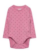 Hmlmini Bee Aop Body L/S Bodies Long-sleeved Pink Hummel