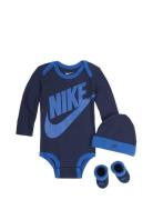 C1-Bodysuit+Hat+Bootie Pitkähihainen Body Navy Nike