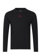 Ls_Shirt Lenn Tops T-shirts Long-sleeved Black HUGO