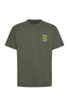 Kap Dan Tee Print Tops T-shirts Short-sleeved Khaki Green H2O