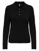 Onlpetra Ls Polo Bling Cc Knt Tops Knitwear Jumpers Black ONLY