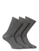 Knitted Merino Socks In 3-Pack Lingerie Socks Regular Socks Grey Alpac...