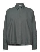 Gigi Oxford Shirt Tops Shirts Long-sleeved Khaki Green Ahlvar Gallery