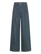 High Waisted Denim Pants - Anna Fit Bottoms Jeans Wide Blue Coster Cop...