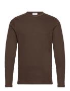 Basic O-Neck Tee L/S Tops T-shirts Long-sleeved Brown Lindbergh