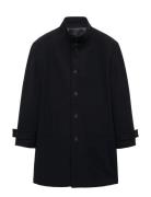 Wool Funnel Neck Coat Villakangastakki Pitkä Takki Navy Mango