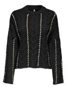 Cartessa Cabel Stitch Ls O-Neck Knt Tops Knitwear Jumpers Black ONLY C...