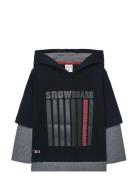 Knit Hooded T-Shirt Tops Sweat-shirts & Hoodies Hoodies Black Boboli