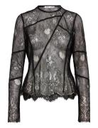 Eden Lace Blouse Tops Blouses Long-sleeved Black Ahlvar Gallery