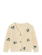 Cool Flower Cardigan Tops Knitwear Cardigans Cream Fliink
