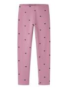 Nkfdavina Aop Swe Legging Bru Noos Bottoms Leggings Pink Name It