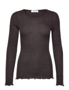 Rwburlington Wool Ls O-Neck T-Shirt Tops T-shirts & Tops Long-sleeved ...