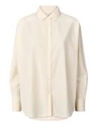 Josie Shirt - Poplin Tops Shirts Long-sleeved Cream STUDIO FEDER