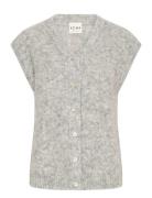 Ihbelablue Wa Vests Knitted Vests Grey ICHI
