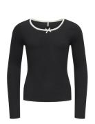 Kogsofia L/S Bow Top Jrs Tops T-shirts Long-sleeved T-shirts Black Kid...