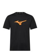 Core Runbird Ss Tee Sport T-shirts Short-sleeved Black Mizuno