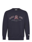 Graphic Sweat C-Neck Tops Sweat-shirts & Hoodies Sweat-shirts Navy GAN...