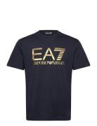 T-Shirt Tops T-shirts Short-sleeved Navy EA7