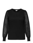 Carvelena L/S O-Neck Blouse Jrs Tops Blouses Long-sleeved Black ONLY C...