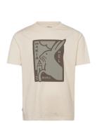 Alert T-Shirt Tops T-shirts Short-sleeved Cream Makia