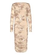 Lavinia L/S Dress Polvipituinen Mekko Beige Noella
