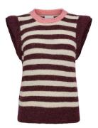 Nuciara Riette Stripe Vest Vests Knitted Vests Burgundy Nümph