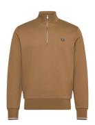 Half Zip Sweatshirt Tops Sweat-shirts & Hoodies Sweat-shirts Brown Fre...