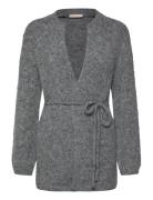 Wrap Cardigan Tops Knitwear Cardigans Grey FREE/QUENT