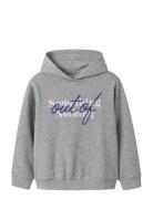 Nkfofina Ls Nreg Wh Swe Bru Pb Tops Sweat-shirts & Hoodies Hoodies Gre...