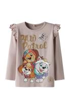 Nmfsabine Paw Ls Top Box Cplg Tops T-shirts Long-sleeved T-shirts Purp...