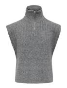 Kogjeanett Life Sl Rib Roll Vest Cp Knt Tops Knitwear Pullovers Grey K...