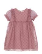 Dress Heart Mesh Dresses & Skirts Dresses Casual Dresses Short-sleeved...