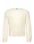 Sweater L/S Tops Knitwear Pullovers Cream United Colors Of Benetton